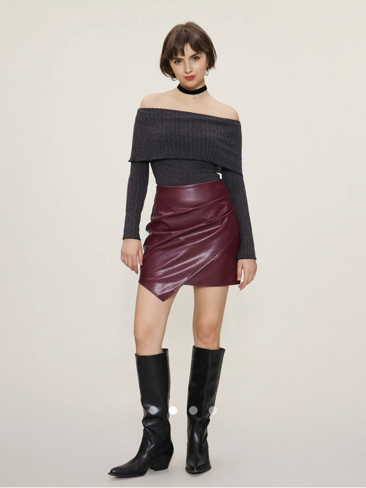 Off Shoulder Top // Dark Grey