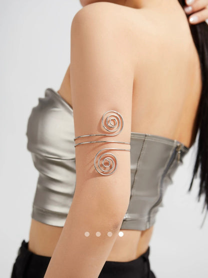 Geometric Arm Cuff // Silver