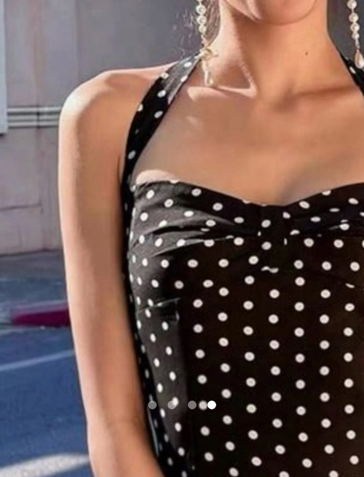 Polka Dot Halter Top // Black