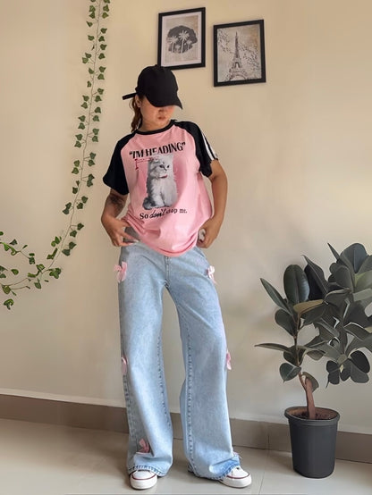 Bow Jeans 001 // Light Blue