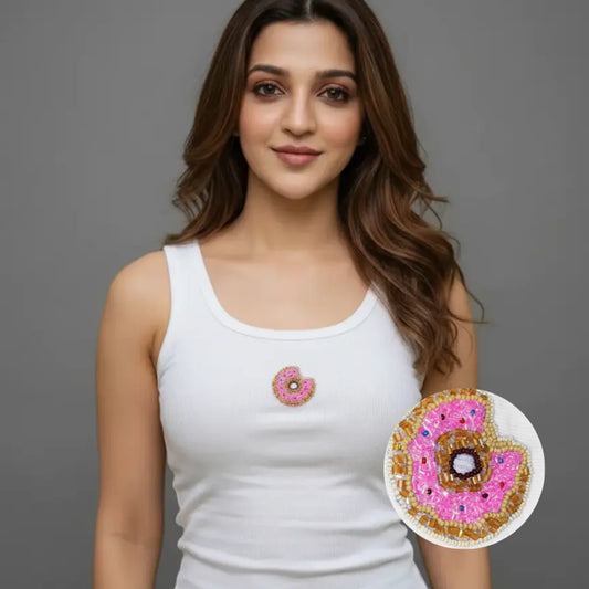 Donut Beaded Tank Top // White