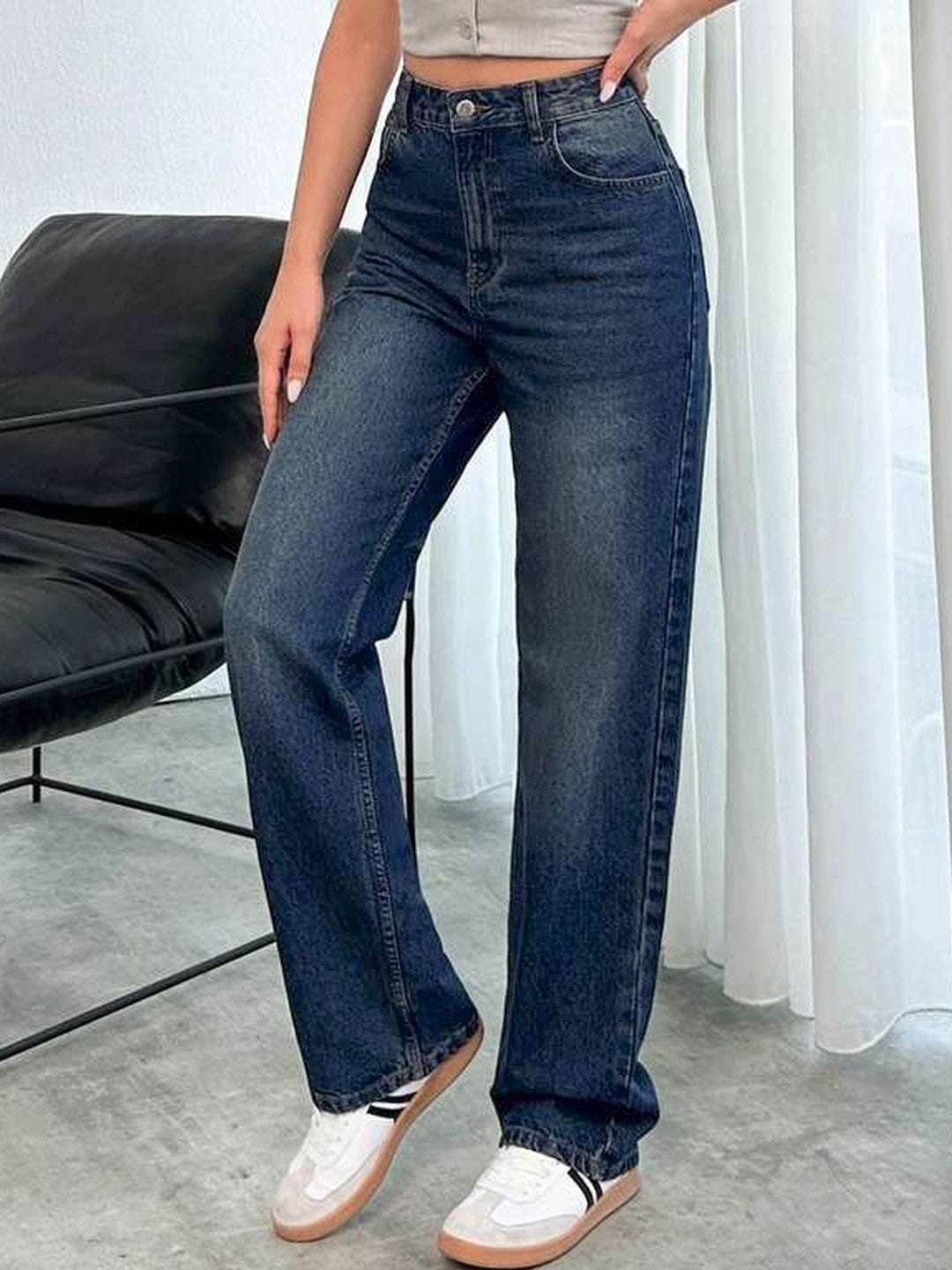 Tinted Straight Leg Jeans // Oxford Blue