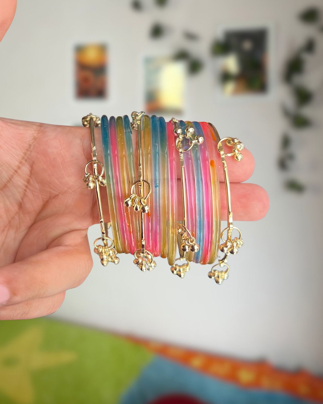 Multi Color // Jelly Bangles with Ghungroo (12+4)