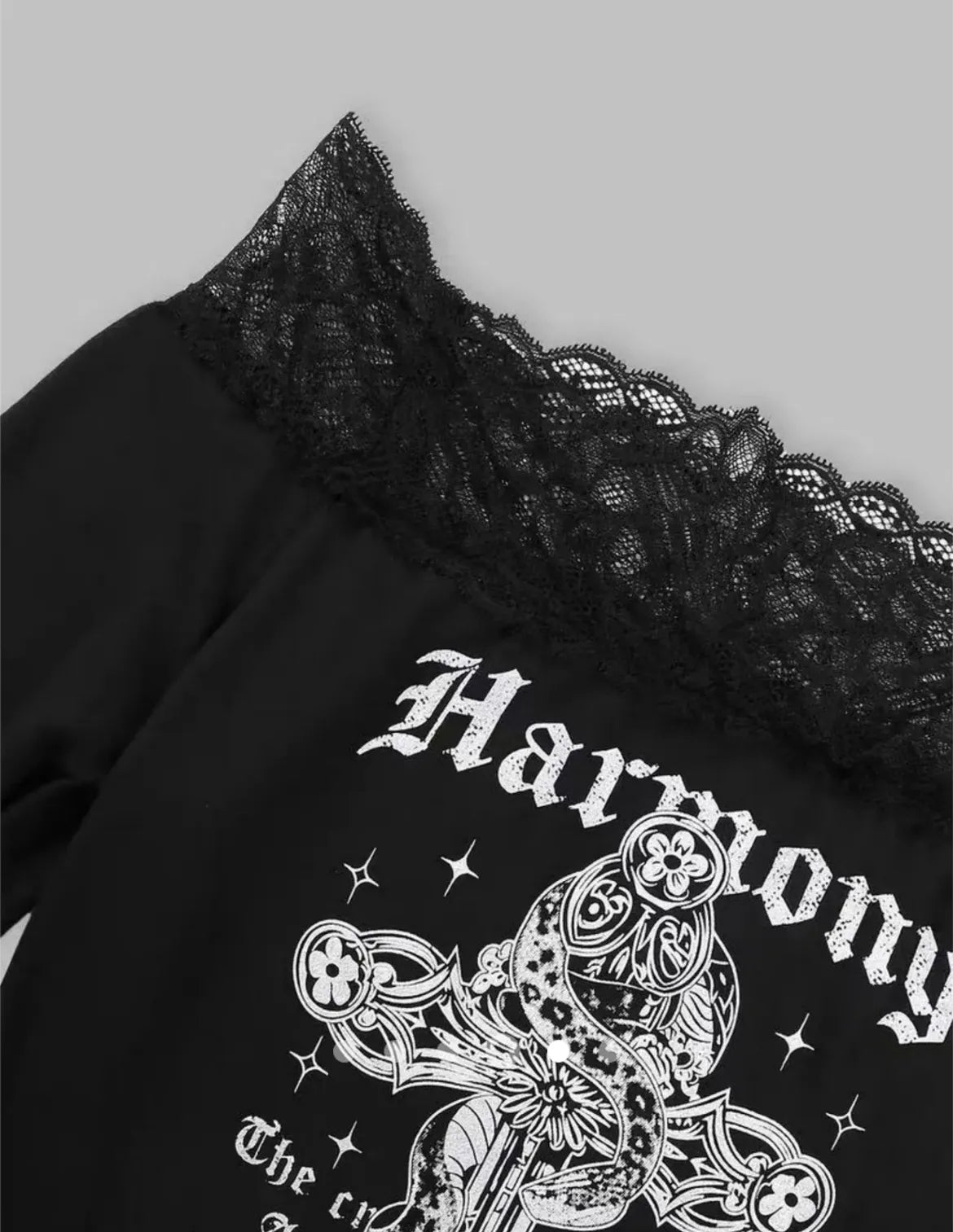 Lace Pullover T-Shirt // Black