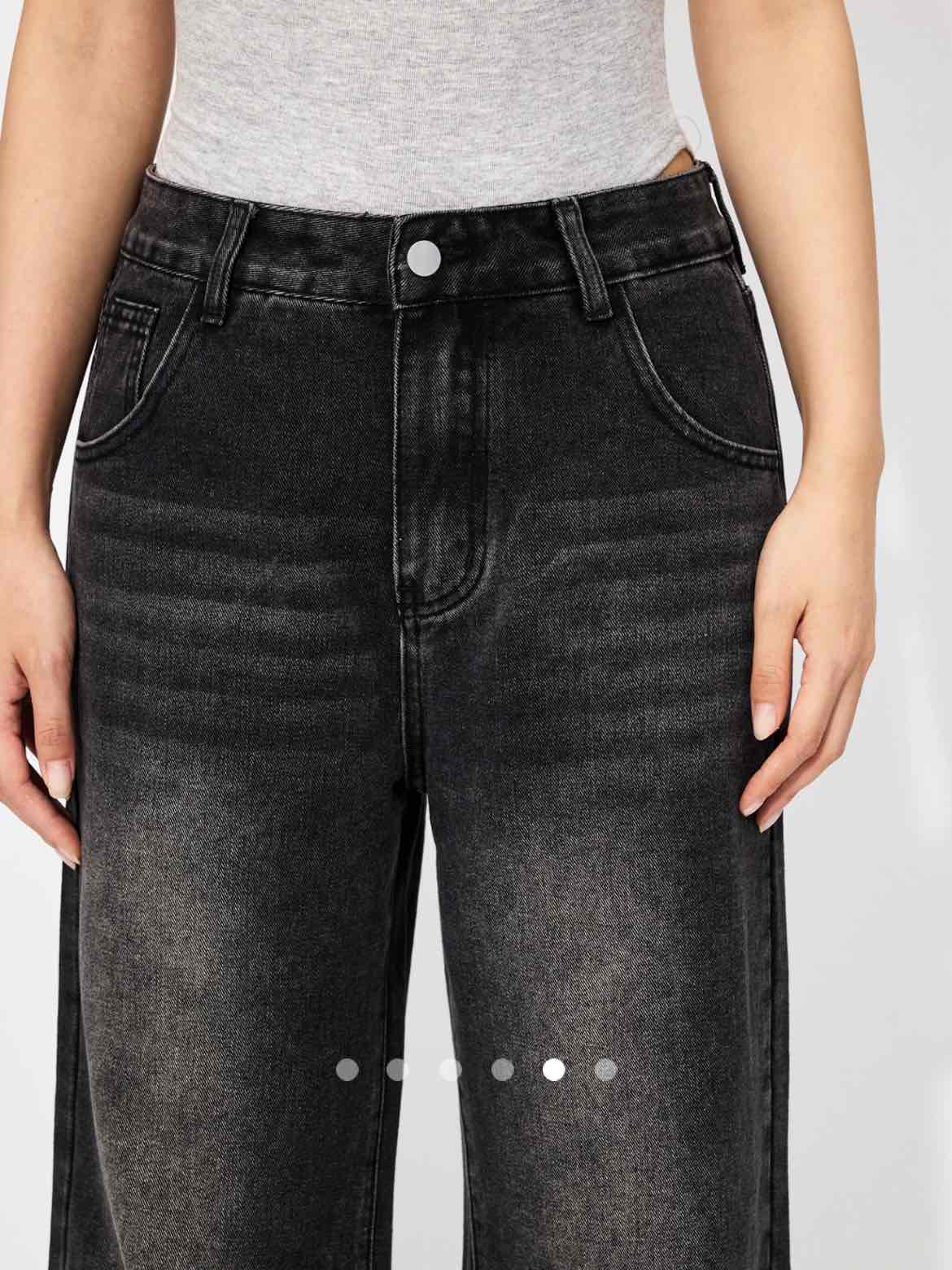 High Waist Wide Leg Jeans // Black