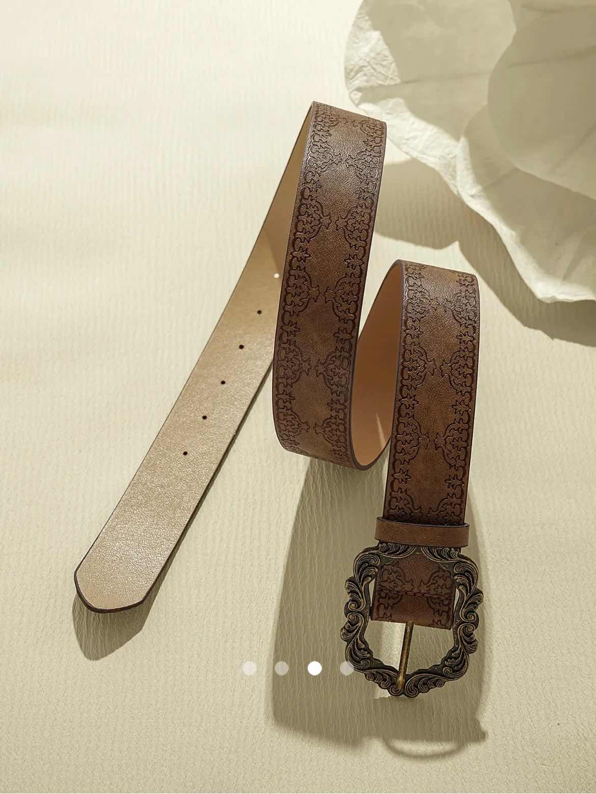 Vintage Buckle Belt // Brown