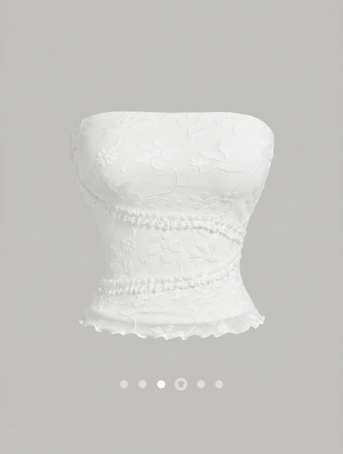 Lettuce-Edge Tube Top // White