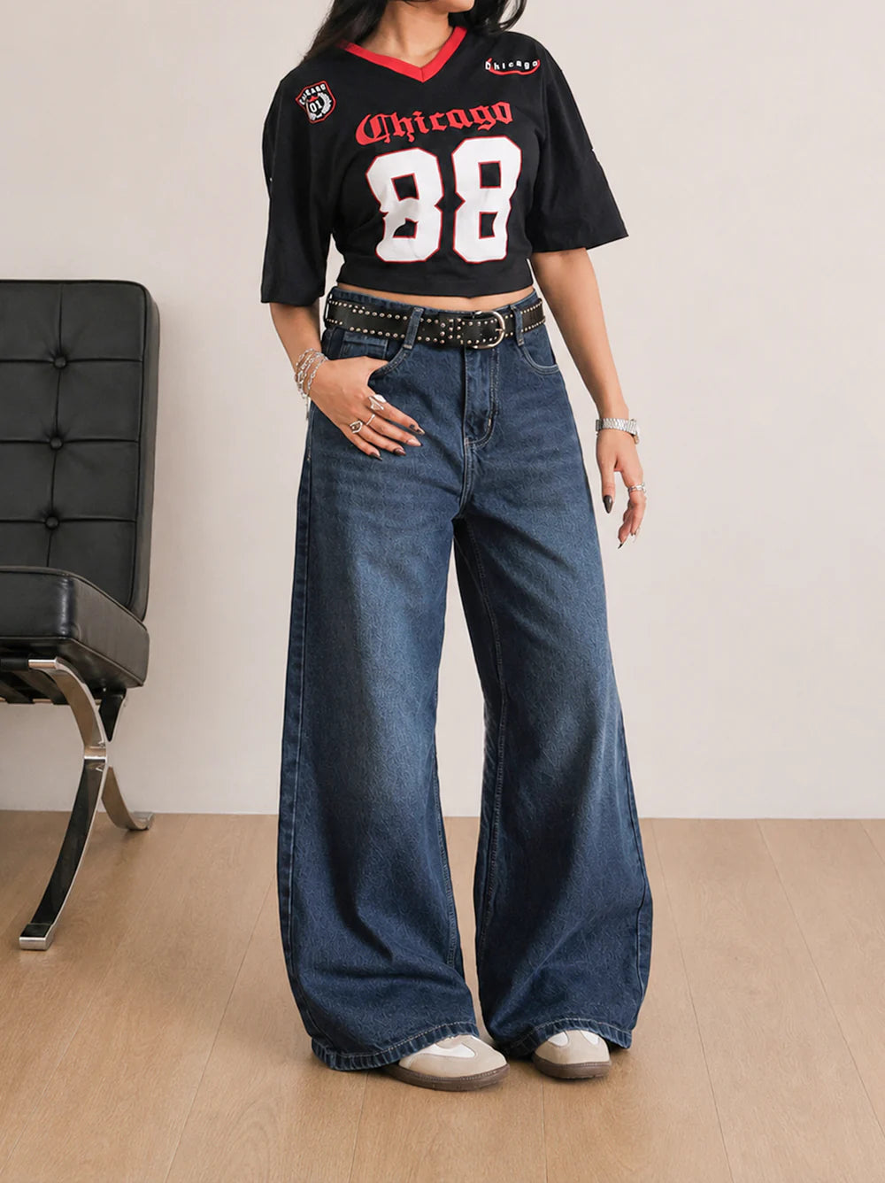Deep Ocean Blue // Washed Ultra Wide Leg Jeans