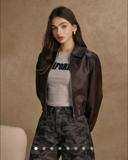 Faux Leather Jacket // Black