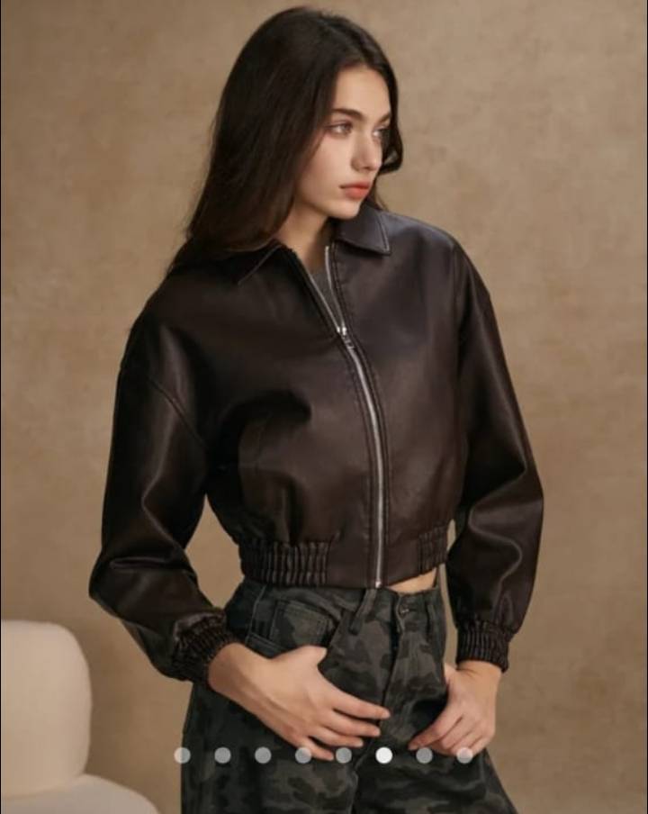 Faux Leather Jacket // Black