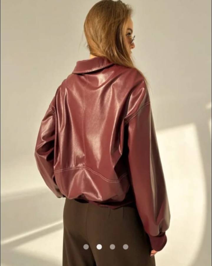 Faux Leather Jacket // Burgundy