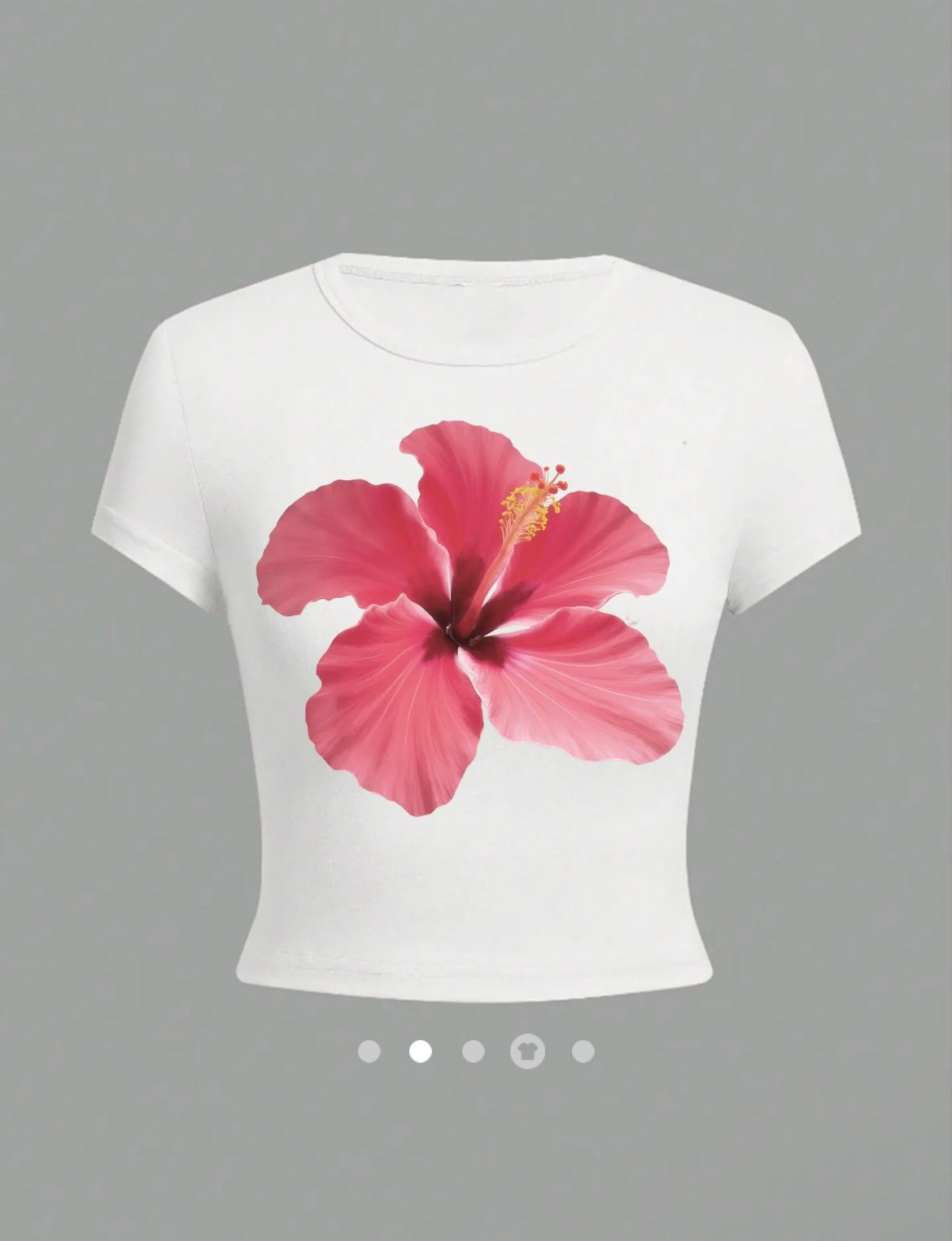 Flower Printed Tee // White