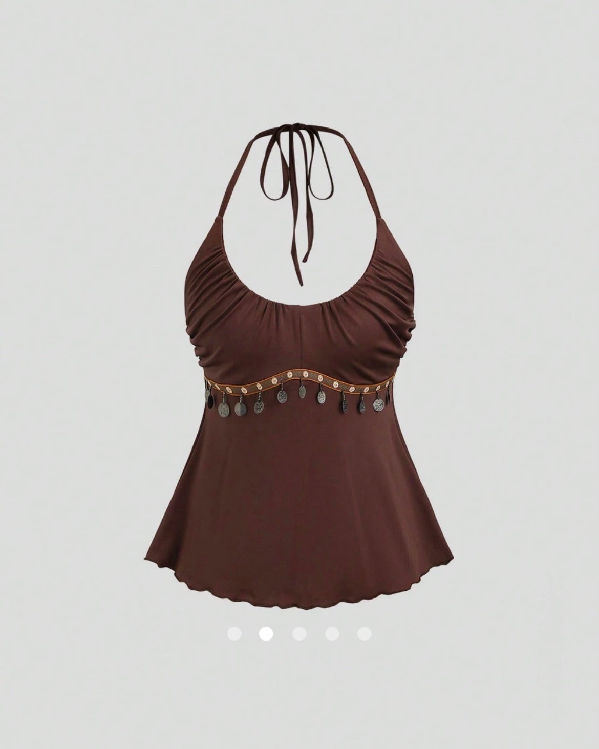 Gathered Halter Top // Brown