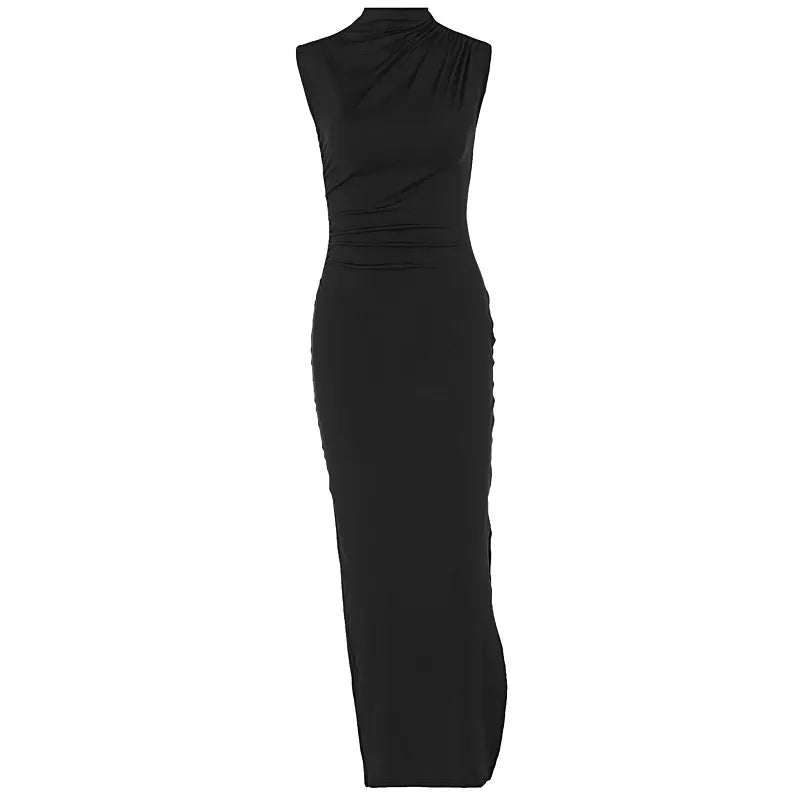 Ruched Bodycon Dress // Black