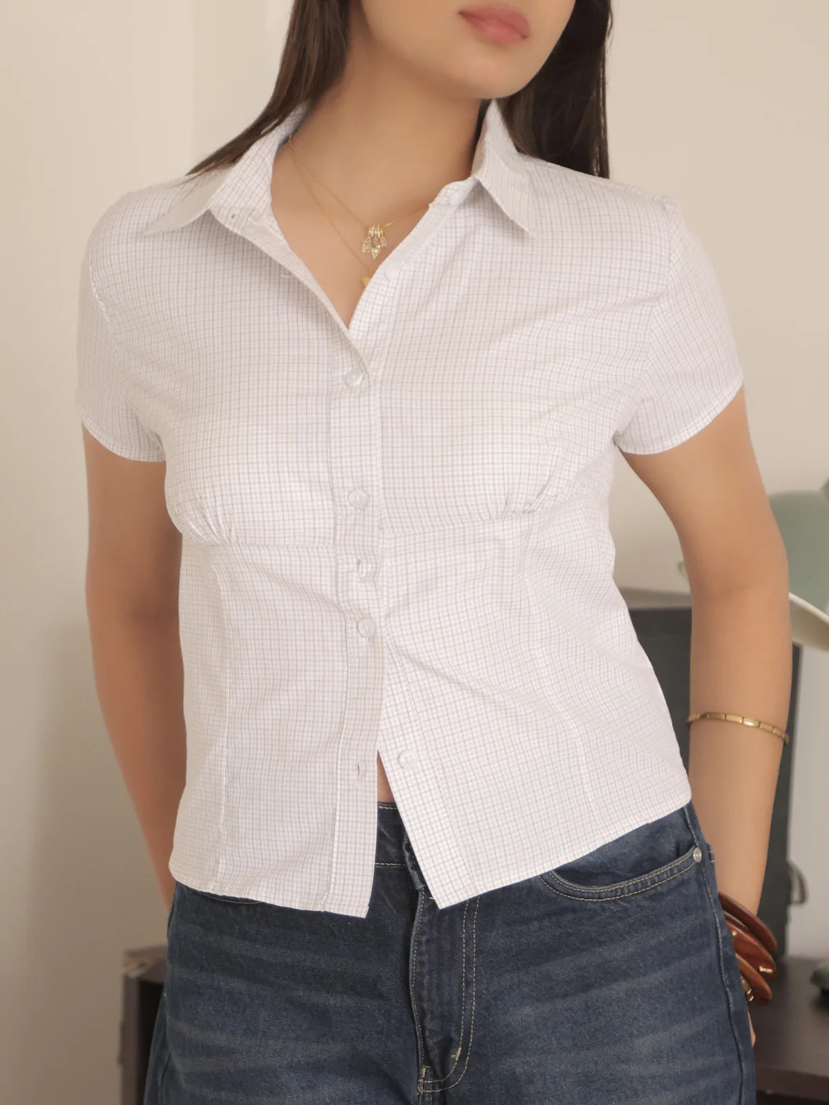 Cookie Crumble // Checks Short Sleeve Fitted Shirt