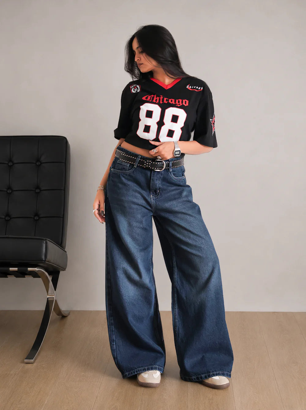 Deep Ocean Blue // Washed Ultra Wide Leg Jeans