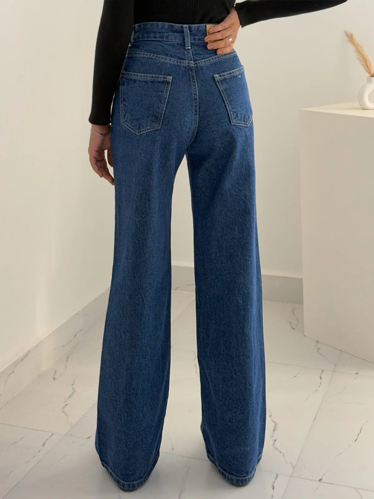 Wide Leg Jeans // Dark Blue