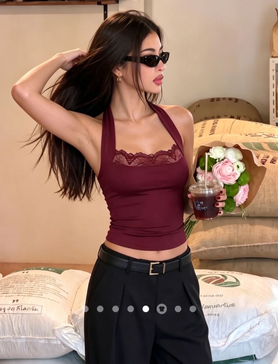 Backless Halter Top // Burgundy