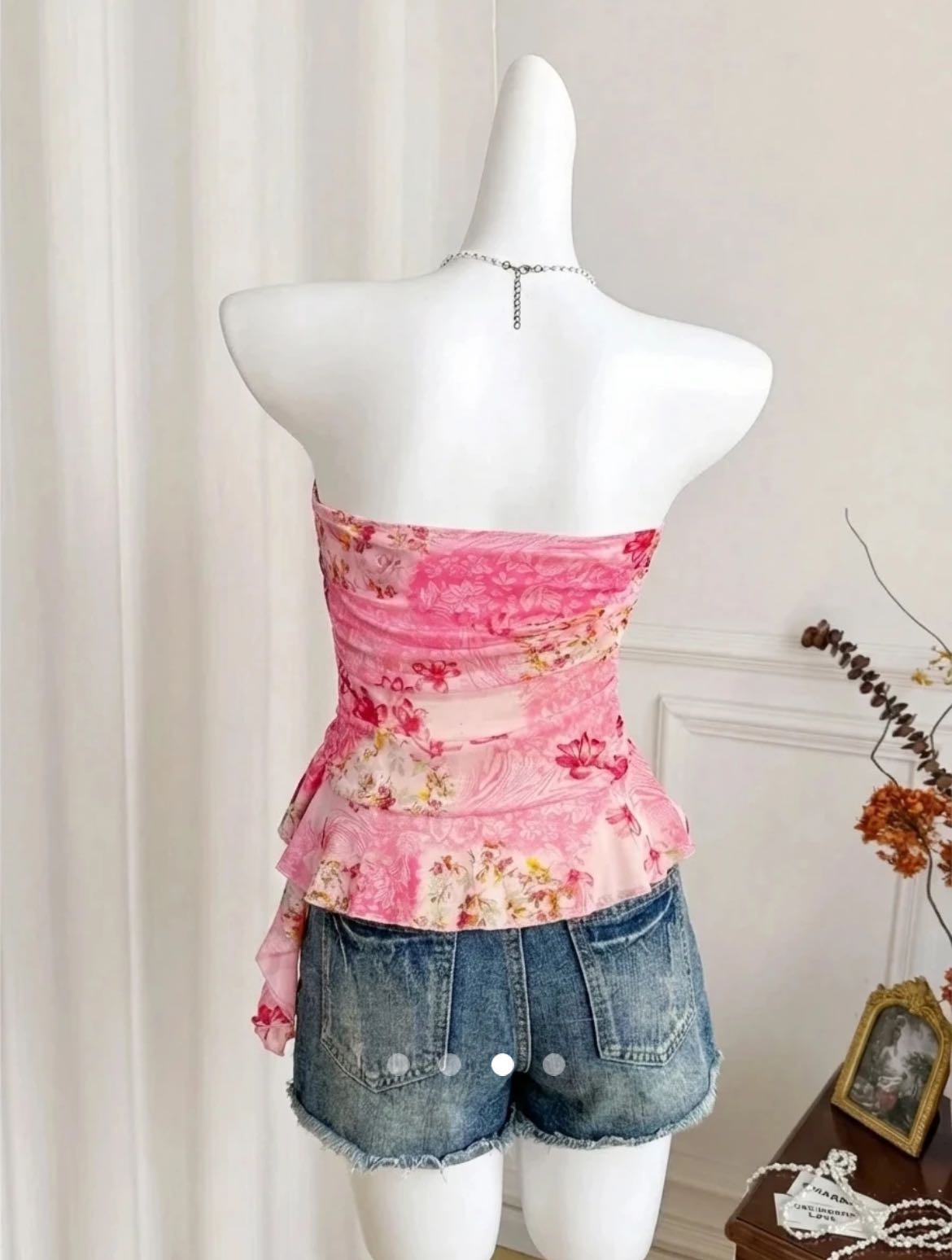 Ruffle Tube Top // Pink