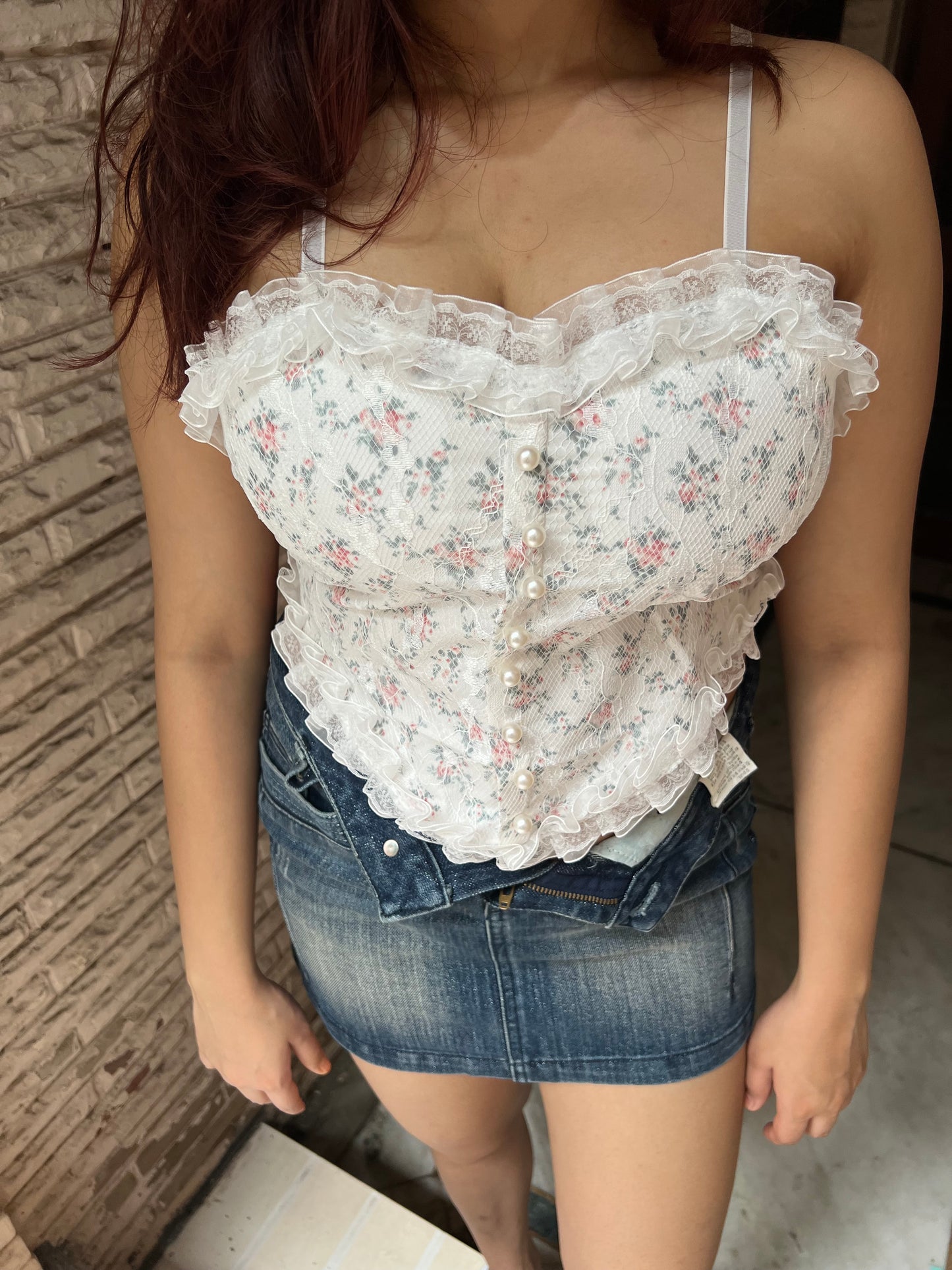 Padded Floral Top