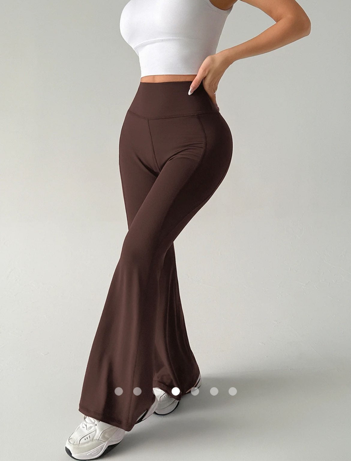 Flared Sport Leggings // Brown