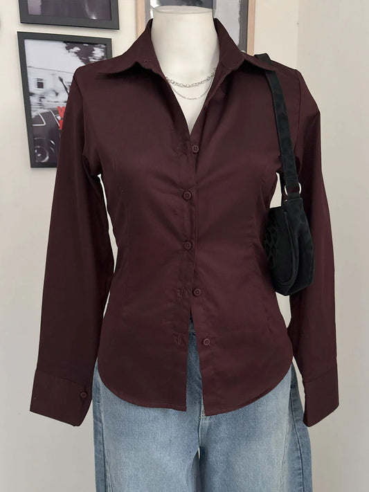 Long Sleeve Shirt // Chocolate Brown