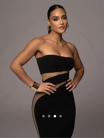 Patchwork Tube Dress // Black