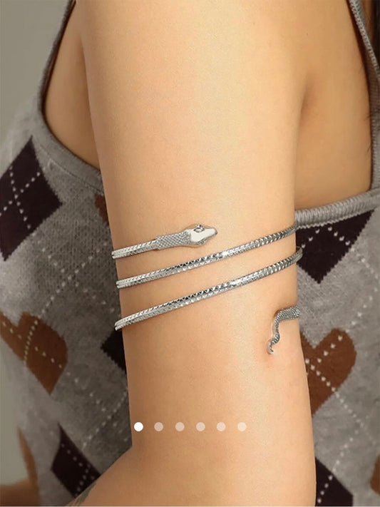 Snake Arm Cuff // Silver