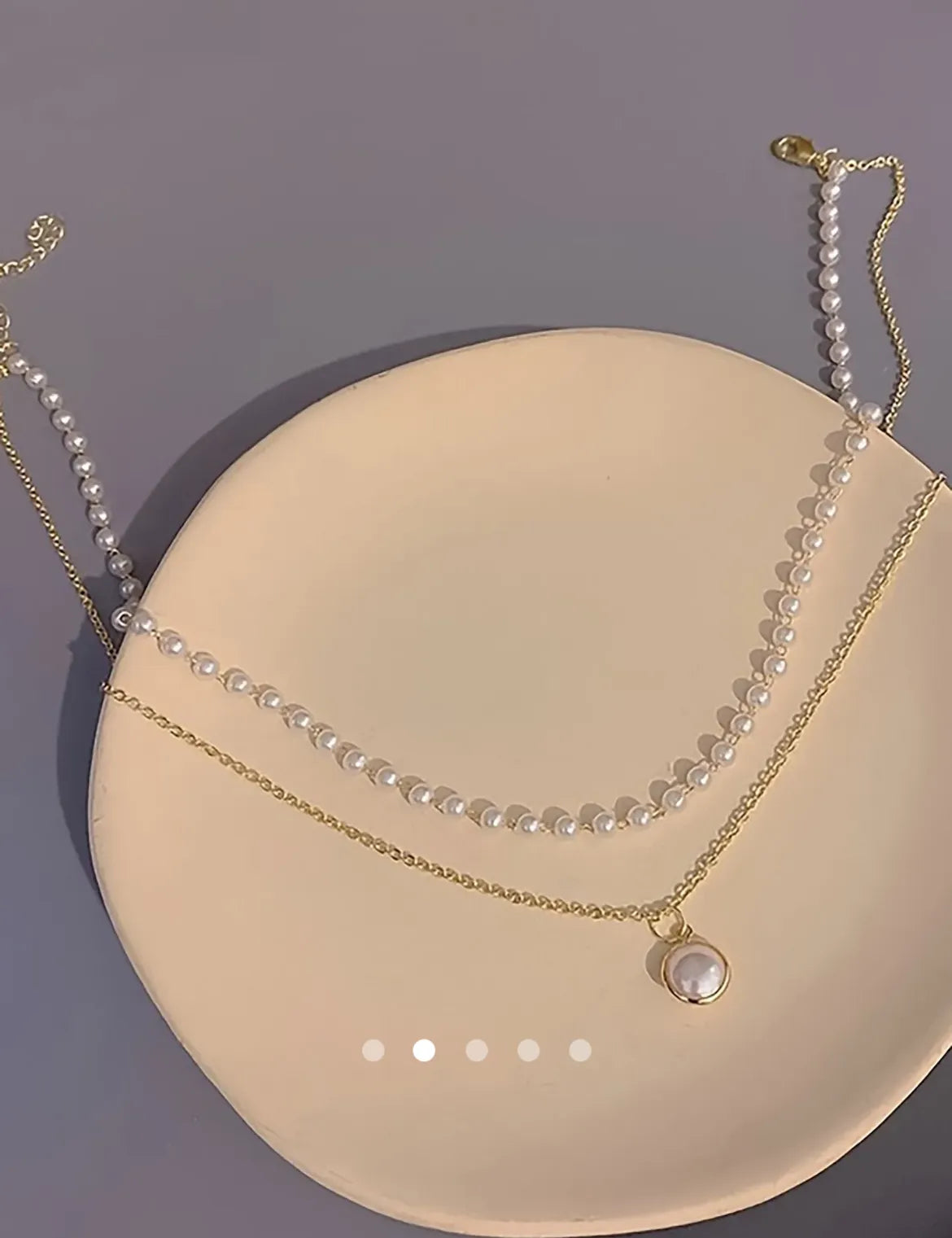 Pearl Multi Layer Necklace 028 // Gold