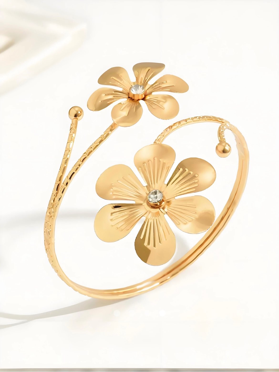 Flower Arm Cuff // Gold