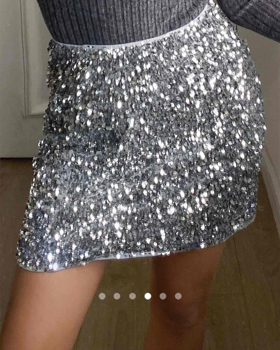 Sequin Skirt // Silver