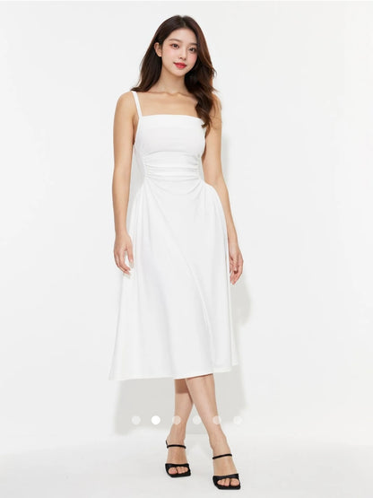 Gathered Dress // White