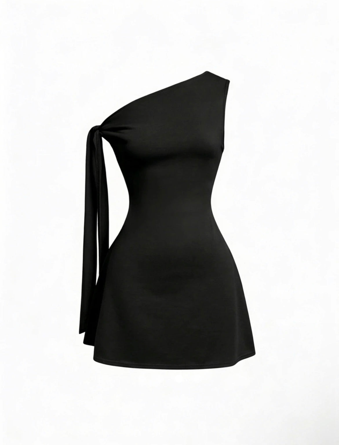 Knotted A-line Dress // Black