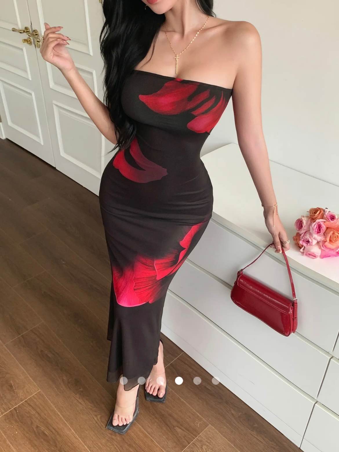 Printed Tube Dress // Black
