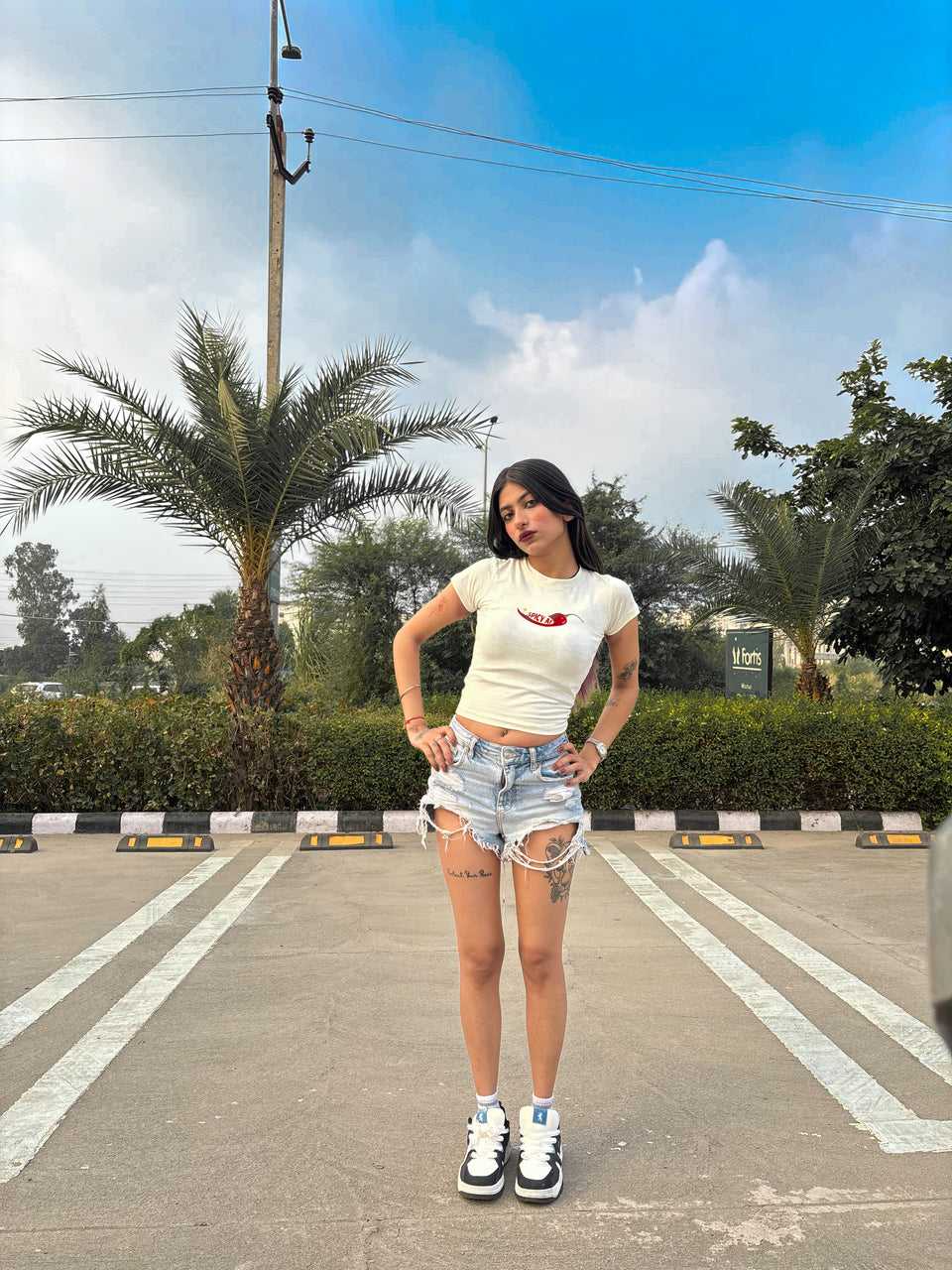 Spicy AF Baby Tee // White