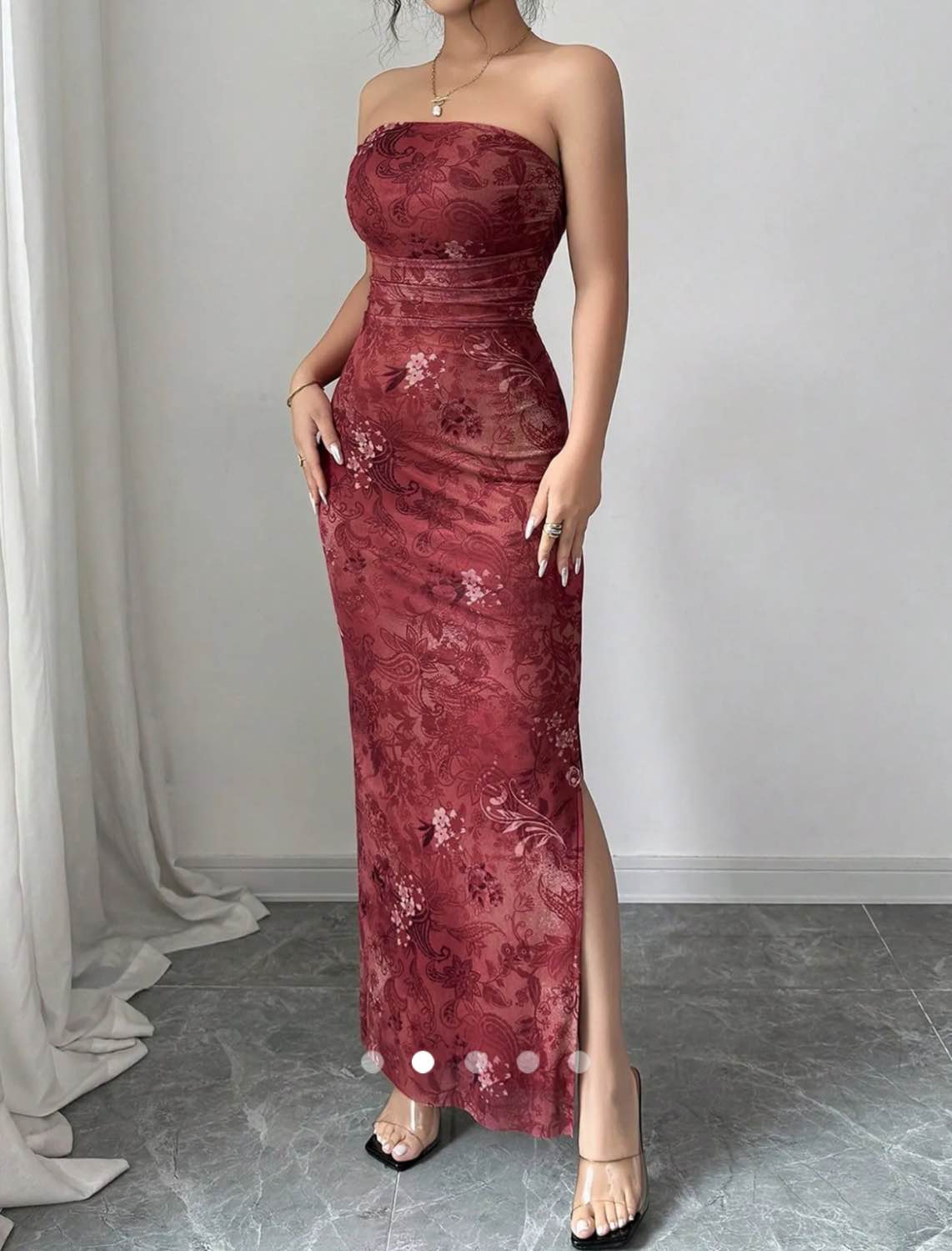 Sheer Tube Dress // Burgundy
