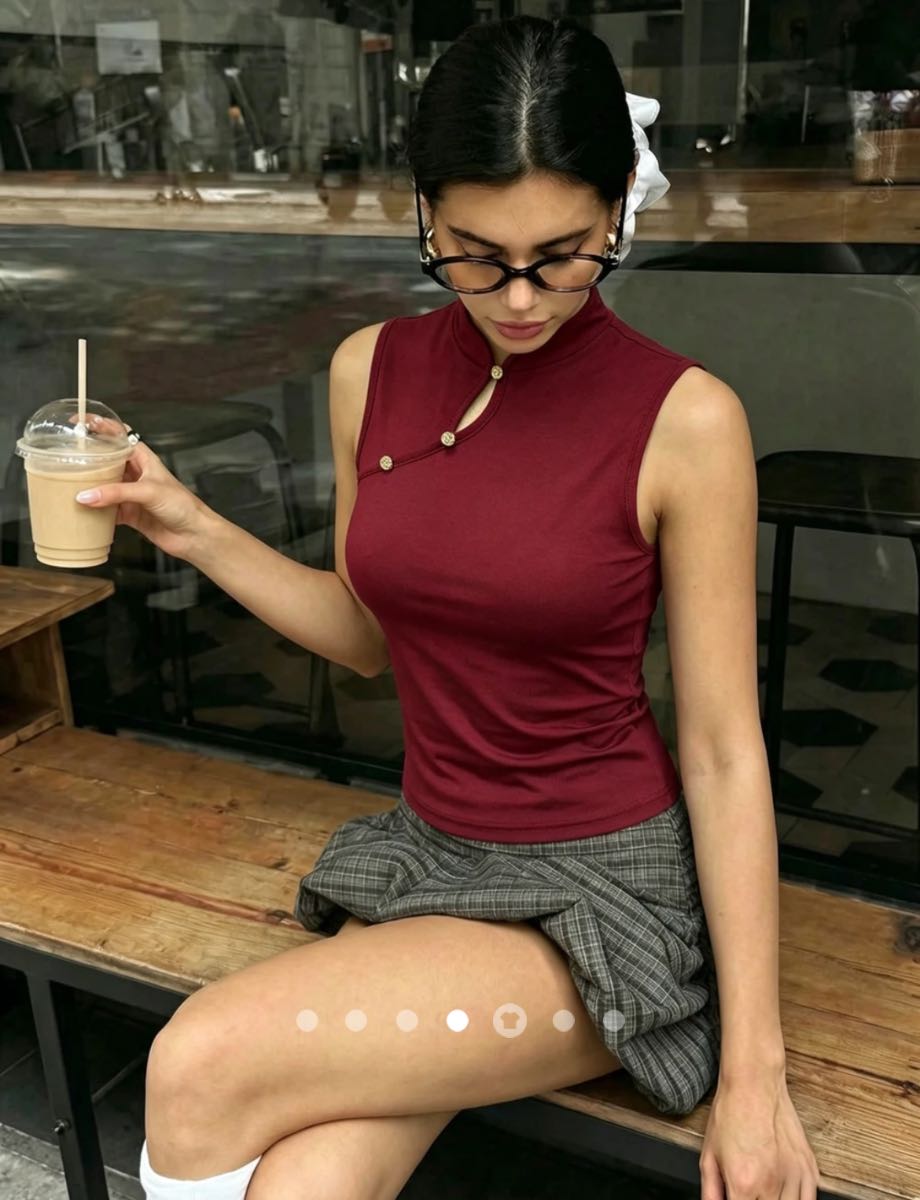 Button Tank Top // Burgundy