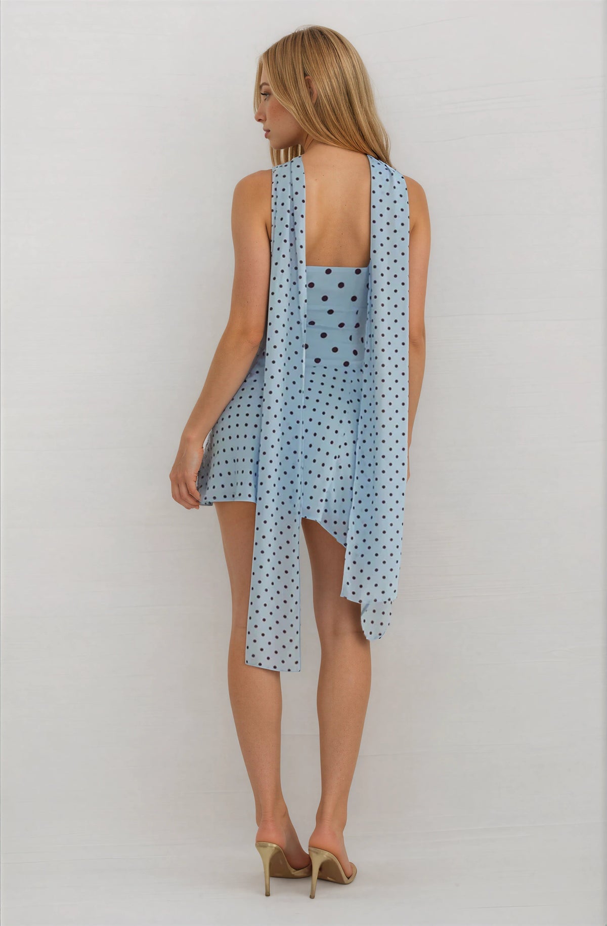 Scoop Neck Mini Dress // Sky Blue