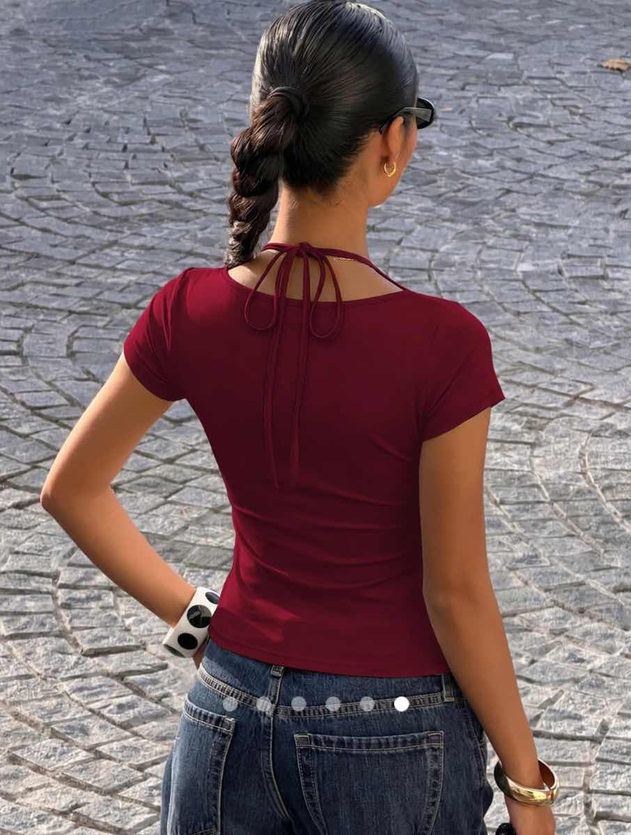 Tie Up Top // Burgundy