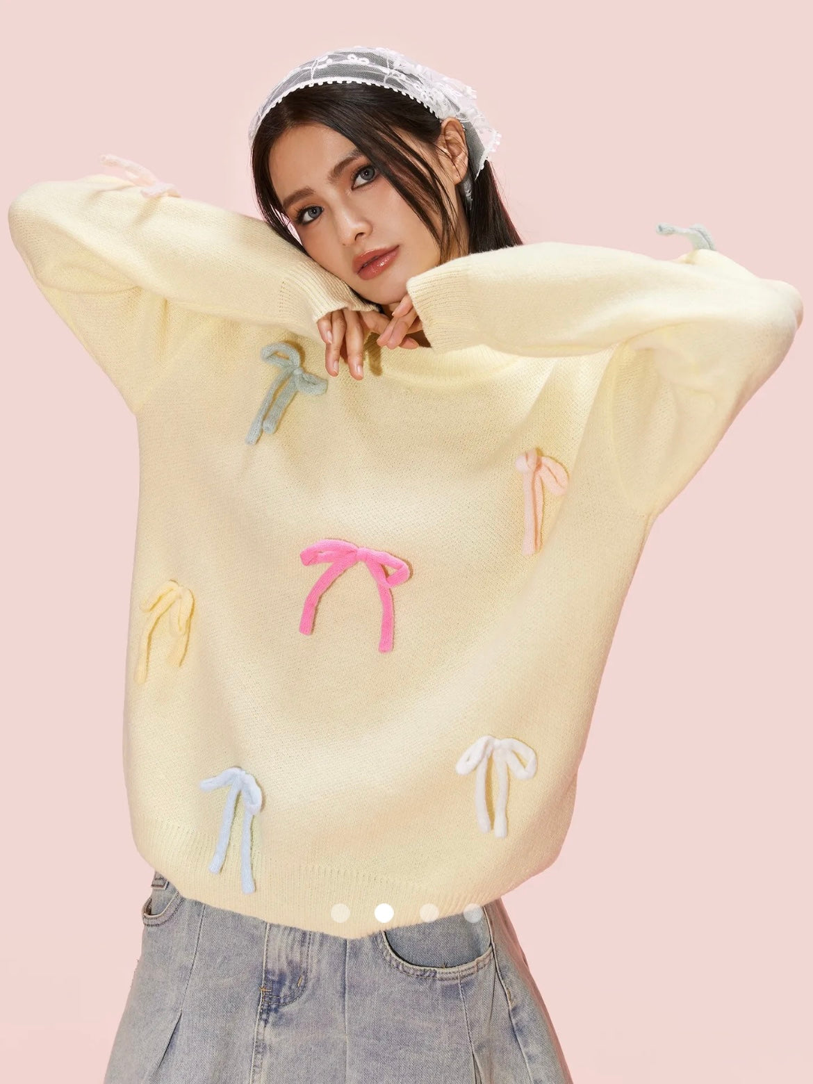 Bow Knit Pullover // Butter Yellow