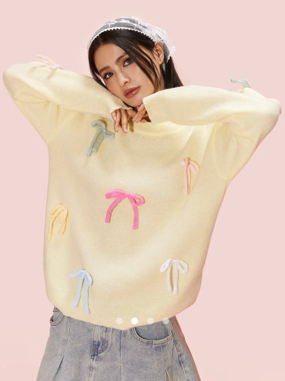 Bow Knit Pullover // Butter Yellow