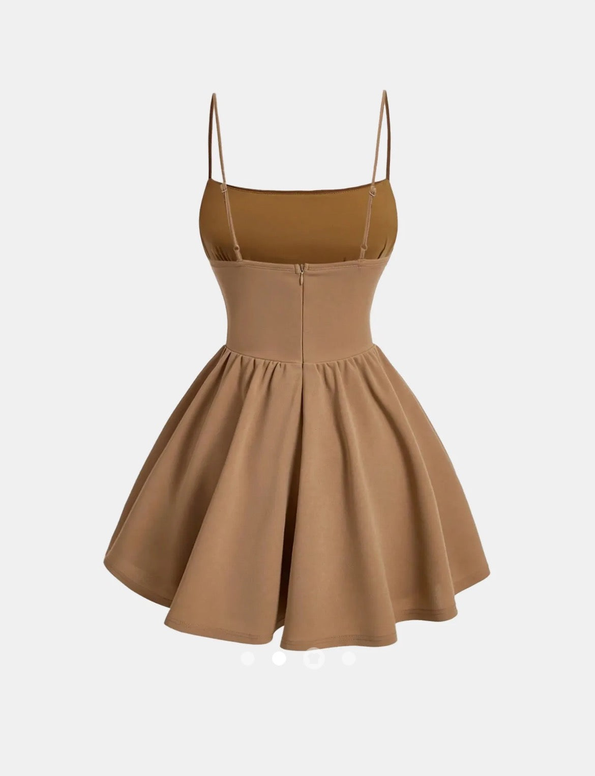 Gathered A-line Dress // Camel