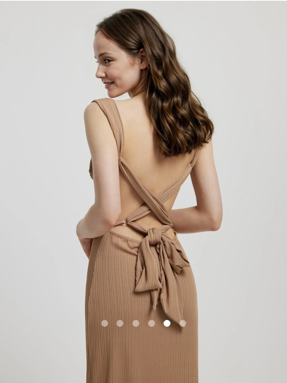 Textured Maxi Dress // Light Brown