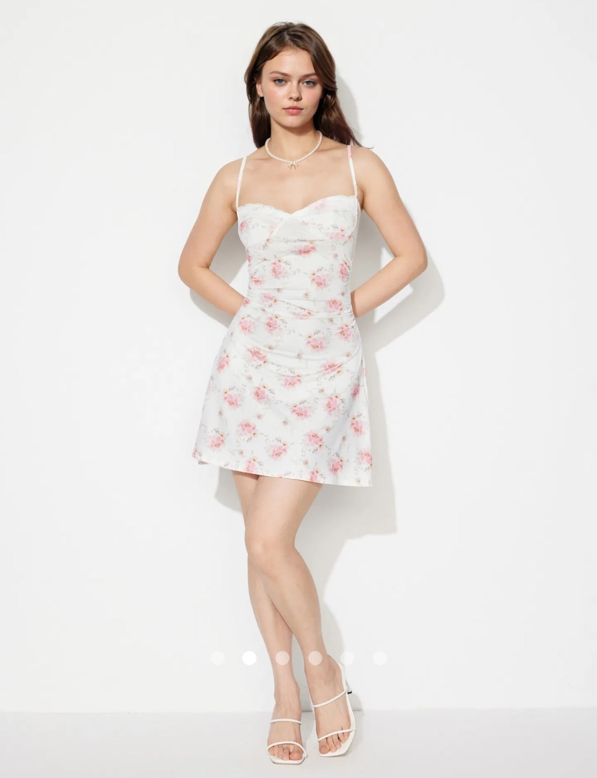 Printed A-Line Dress // White