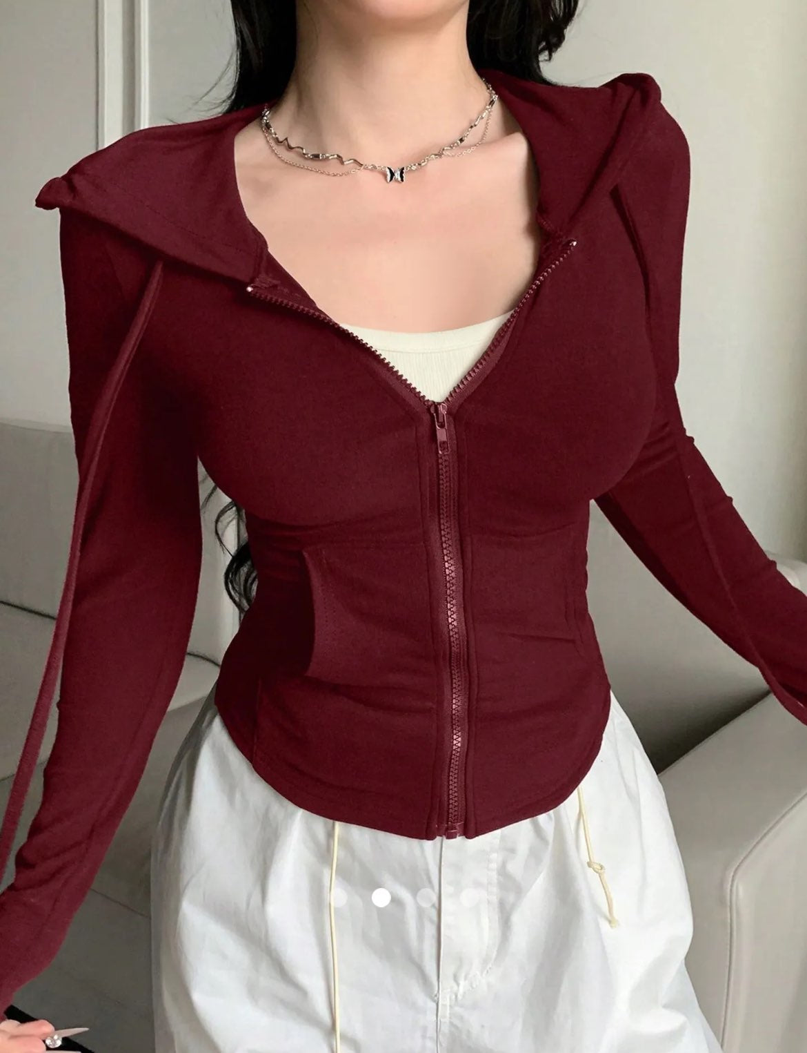 Solid Color Hoodie // Burgundy