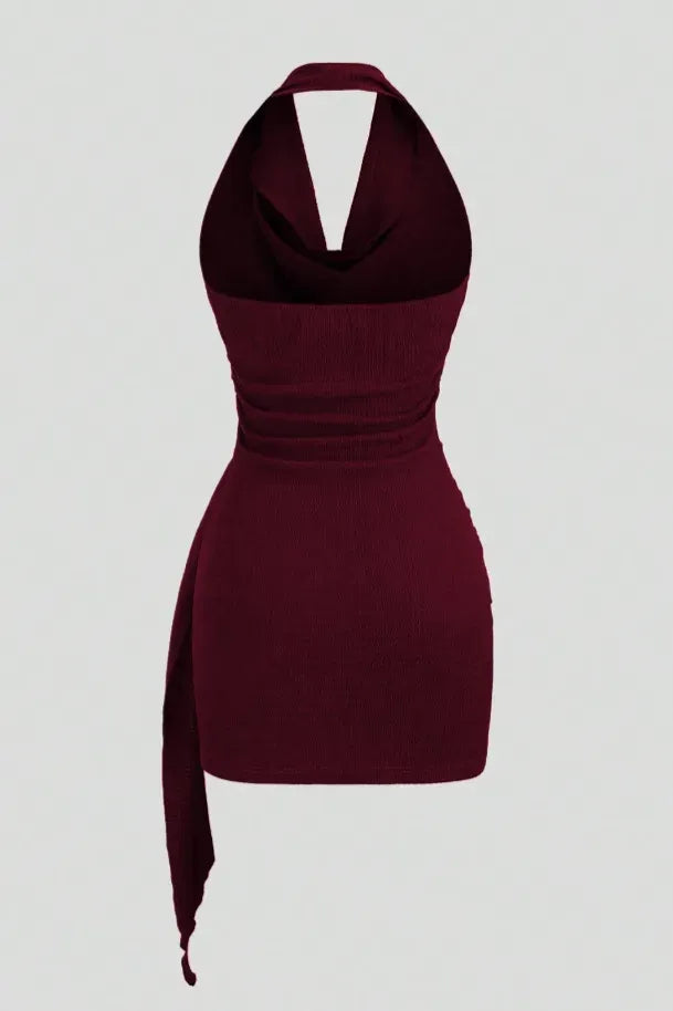 Draped Bodycon Dress 001 // Burgundy
