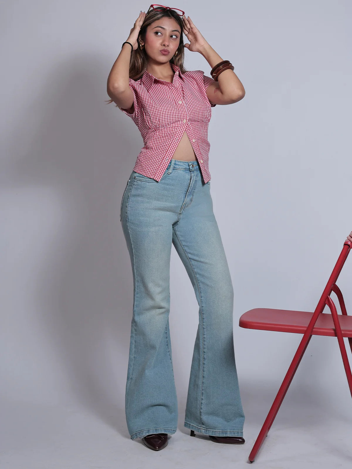 Premium Arctic Blue // Washed Bootcut Jeans