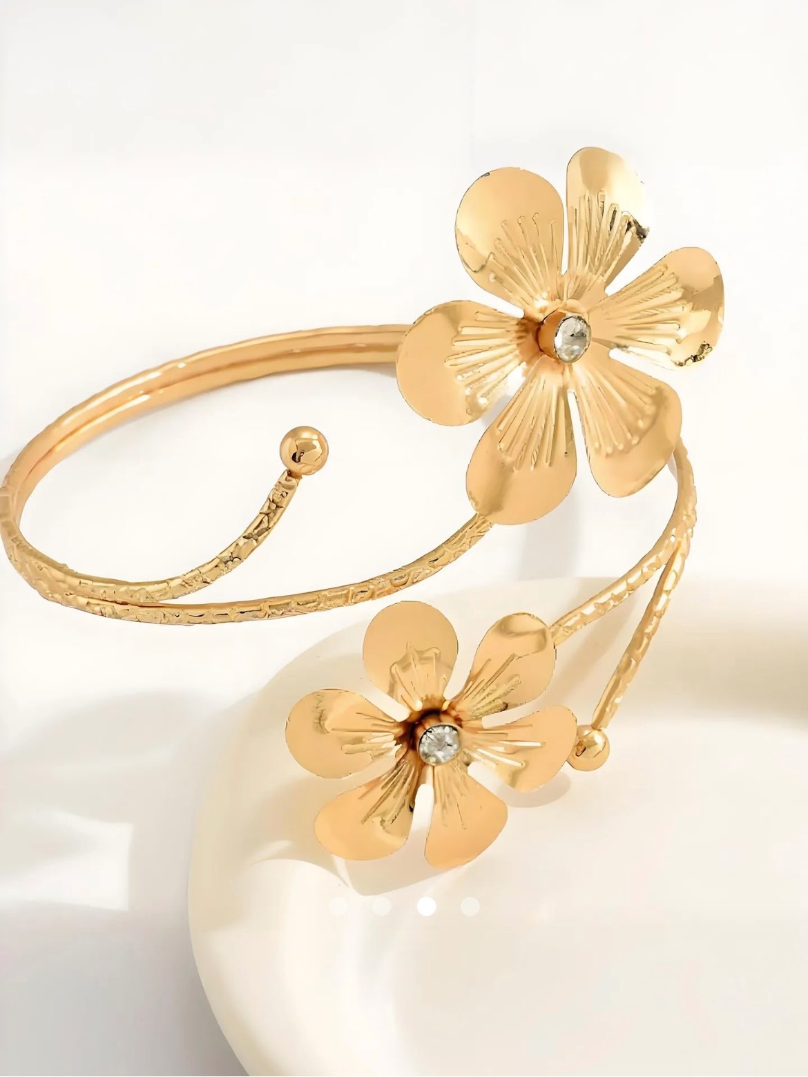 Flower Arm Cuff // Gold