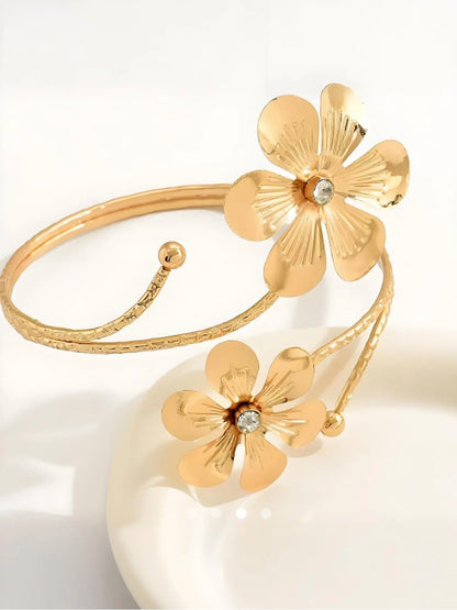Flower Arm Cuff // Gold