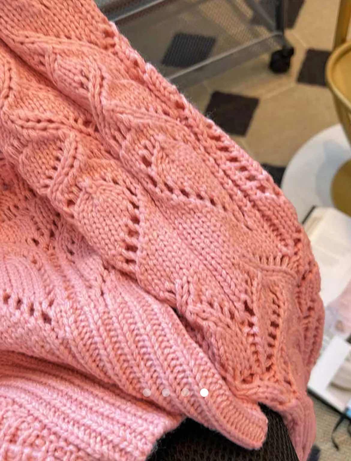 Cable Knit Pullover // Pink
